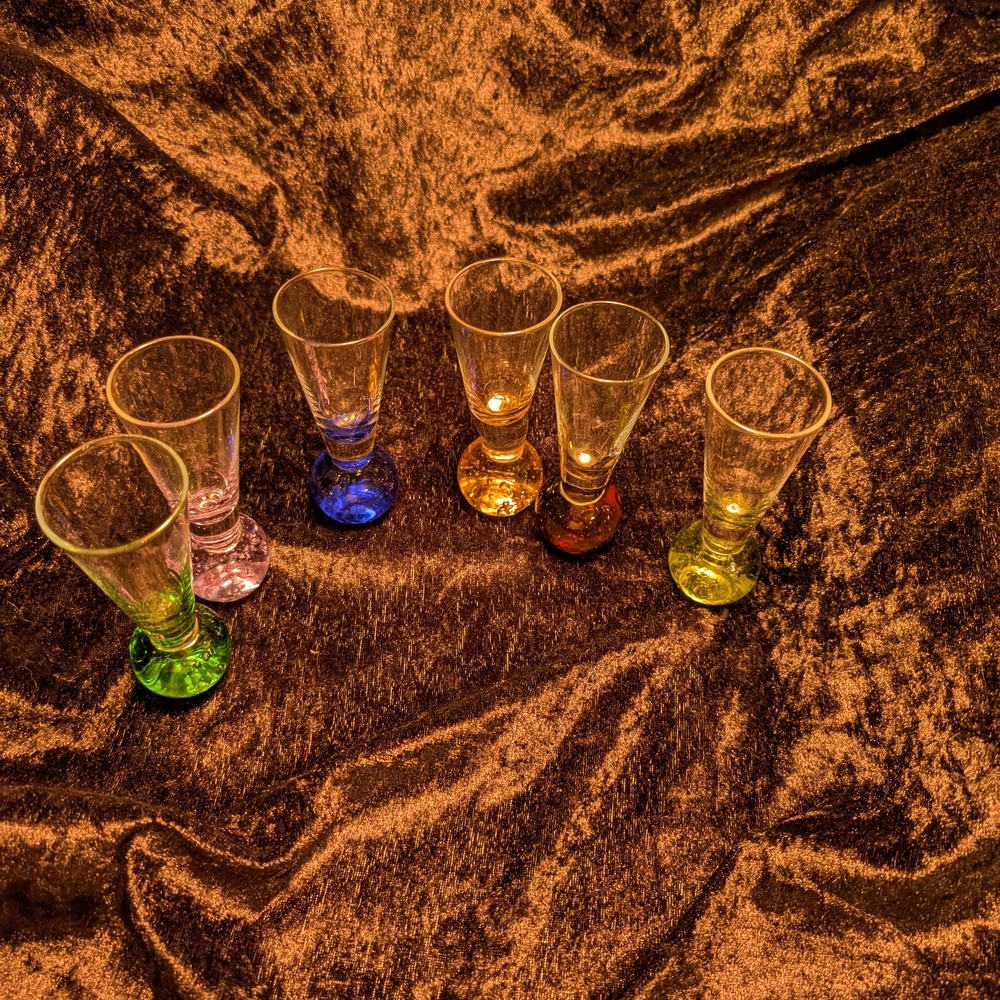 Set of Colorful Glass Shot Glasses